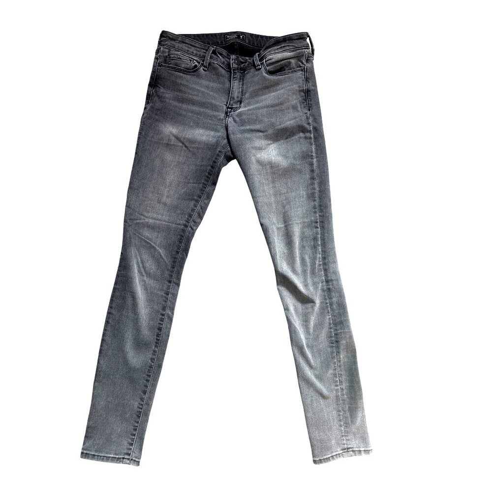 Abercrombie Fitch 26 Harper Super Skinny Jeans Gray Washed Stretch Denim - Picture 2 of 8
